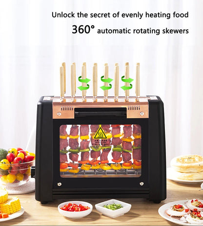 Barbecue Grill domestico automatico rotante spiedini macchina senza fumo Rotary grill elettrico 220V/ 1200W barbecue grill