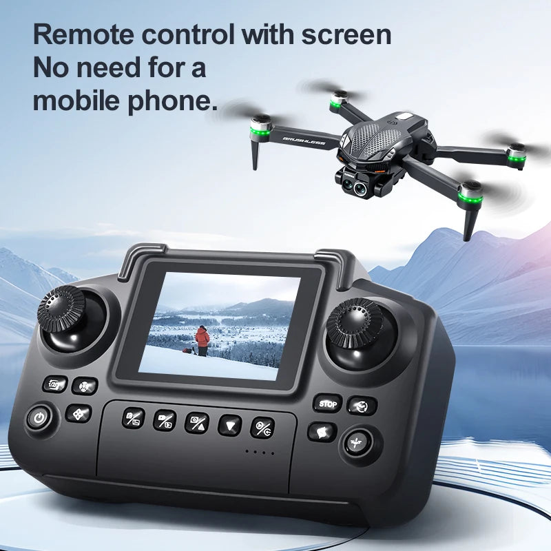 Drone S168 controllato da schermo, flusso luminoso brushless EEC 8K ad alta definizione, evitamento ostacoli su quattro lati, elicottero leggero FPV