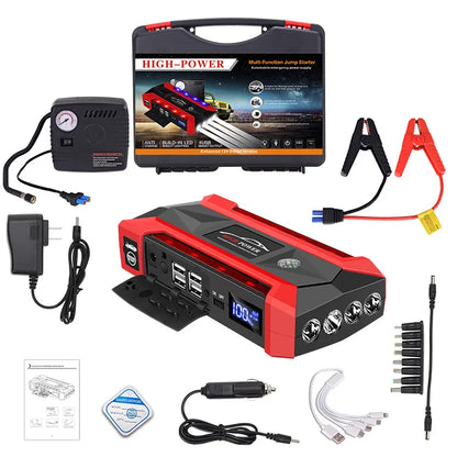 Car Battery Starter 30000mAh Caricatore portatile Auto Jump Starter 12V Benzina Diesel Car Emergency Booster Start Alimentazione