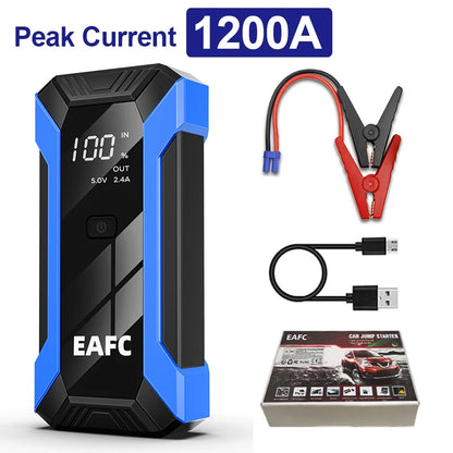 Avviatore di emergenza per auto 2000A/1200A/600A, dispositivo di avviamento di emergenza portatile Power Bank Booster per benzina e diesel