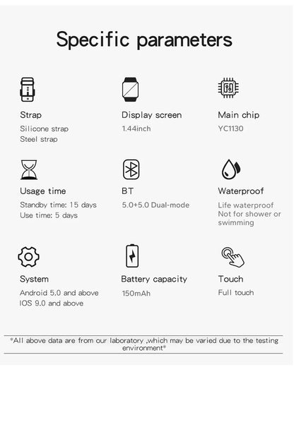2024 Smart Watch Android Phone 1.44'' Pollici Schermo a colori Bluetooth Chiamata Ossigeno del sangue/ monitoraggio della pressione Smart Watch Donne Uomini