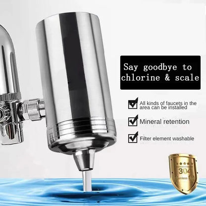 Purificatore per rubinetto dell'acqua potabile da 0,1 μm a 7 strati, filtro per rubinetto ecologico, cartuccia in acciaio inossidabile, carbone attivo ceramico KDF, casa e cucina