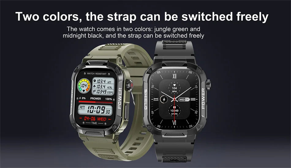 2025 Nuovo per Xiaomi Military Smart Watch Uomini impermeabili all'aperto Sport Fitness Tracker Monitor di salute 2.10" BT Call Smartwatch