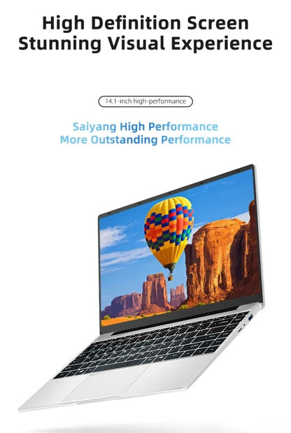 NUOVO 14.1'' sottile ufficio portatile Windows 11 Intel N4000 180° 12 GB di RAM 512 GB 1 TB SSD 1920*1080 ufficio studio computer PC