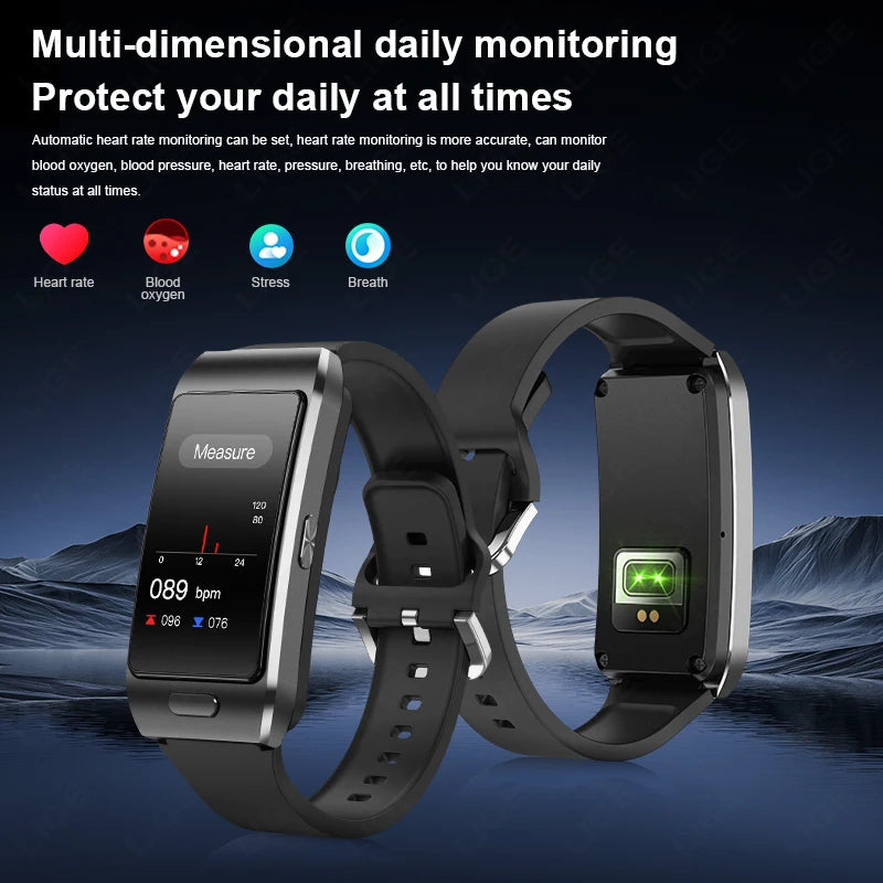 LIGE TWS 2 In 1 Uomini Donne Smart Watch ECG GPS Impermeabile Frequenza cardiaca Ossigeno Bluetooth Auricolare Fare Telefonate 2025 Nuovo