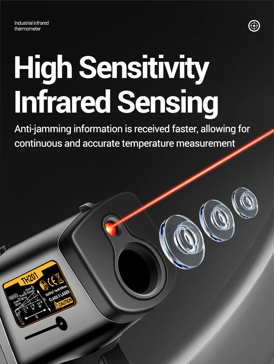 ANENG TH201 Celsius Display digitale termometro a infrarossi altamente sensibile senza contatto temperatura misurazione pistola igrometro