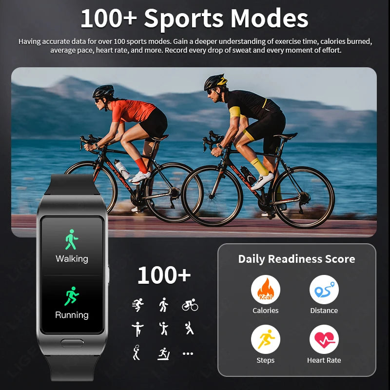 LIGE TWS 2 In 1 Uomini Donne Smart Watch ECG GPS Impermeabile Frequenza cardiaca Ossigeno Bluetooth Auricolare Fare Telefonate 2025 Nuovo