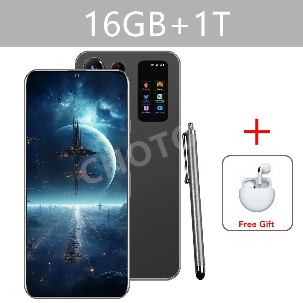 S+ 25 Versione ultra globale originale 7.3HD telefoni cellulari 4G 5G dual sim card cellulare android 14 smartphone 7800mAh cellulare