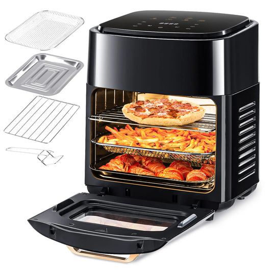 Grande friggitrice ad aria elettrica da 15L, senza olio da 220 V, con 6 modalità di cottura, forno a convezione intelligente da 1800 W per la casa, schermo touch a LED