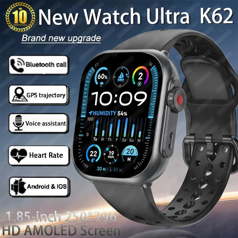 2025 Nuovo per Huawei Xiaomi Smart Watch Uomini Donne 1.85 pollici HD AMOLED Full Touch Screen IP68 Impermeabile Bluetooth Chiamata SmartWatch.