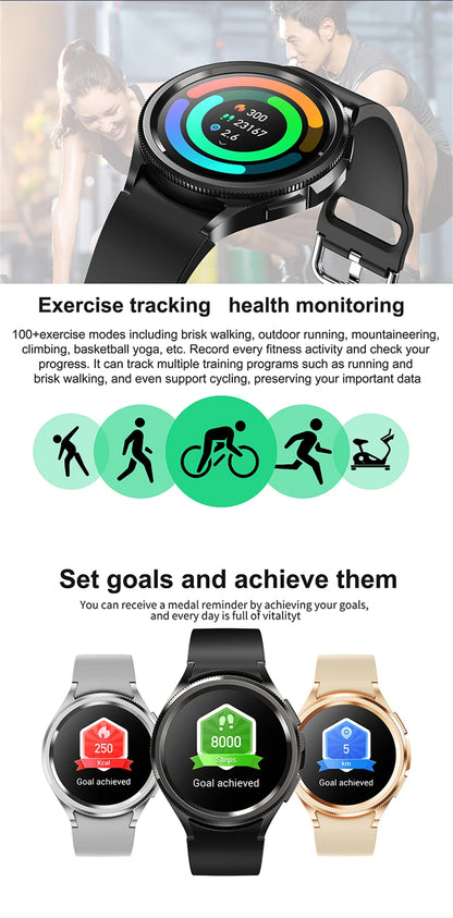 2025 Nuovo per Samsung Galaxy Watch 6 Smartwatch AMOLED sempre sul display Bluetooth Chiamata GPS NFC Smart Watch Uomini Android IOS