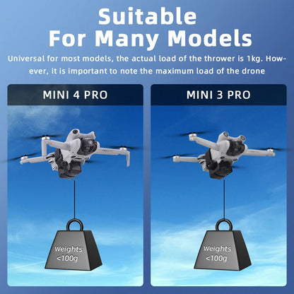 Airdrop System per DJI Avata 2/Mini 4 Pro/Air 3/Mini 3 Pro/Mavic 3 Pro/Mavic Pro Drone Lanciatore Pesca Salvataggio Invia regalo