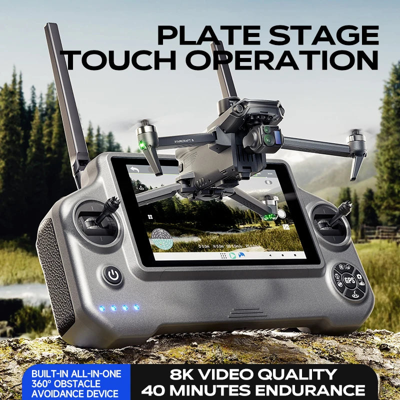 Ala 6 professionale di pesca Airdrop Drone 8K HD Camera 3-Axis Gimbal 20KM Brushless GPS Quadcopter Avoidance Ostacolo RC Dron