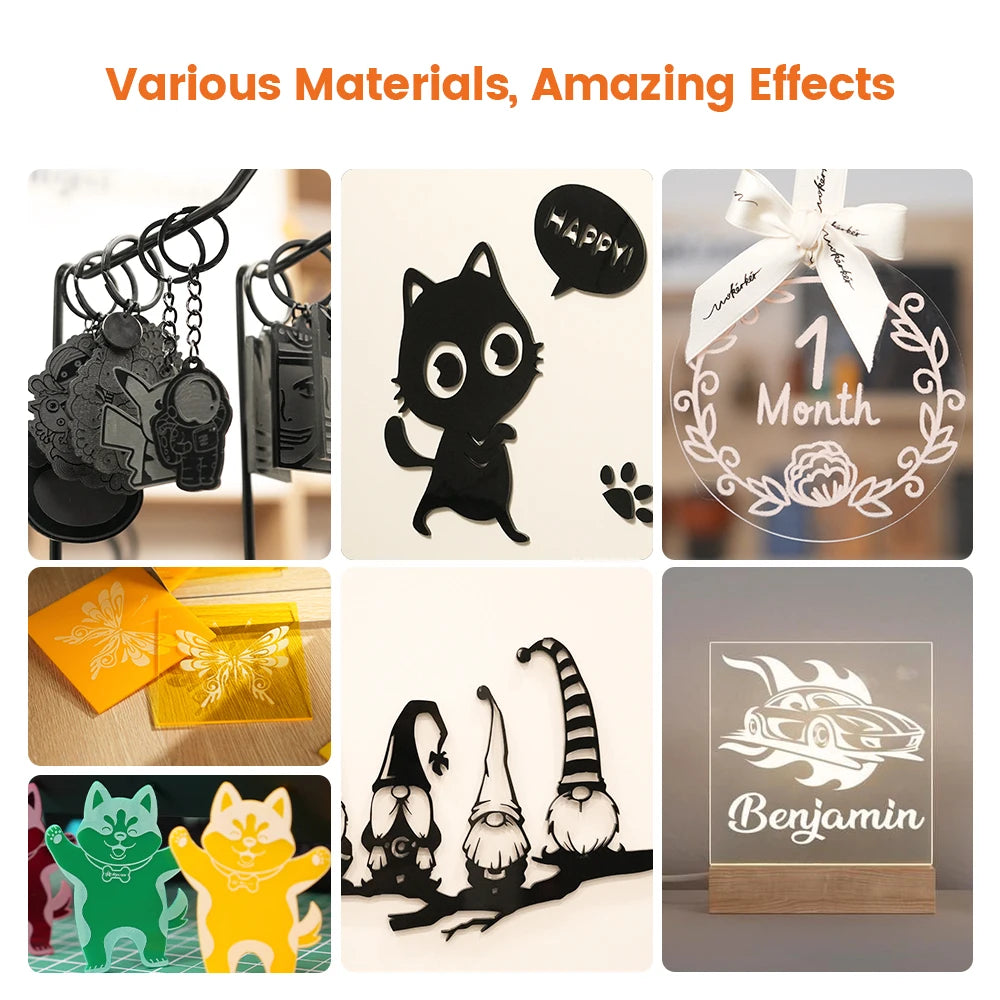 ALGO Laser Engraving Cutting Machine CNC Roller Rotary DIY Printer Graving Tool Powerful Woodworking Metal Wood Leather Acrylic