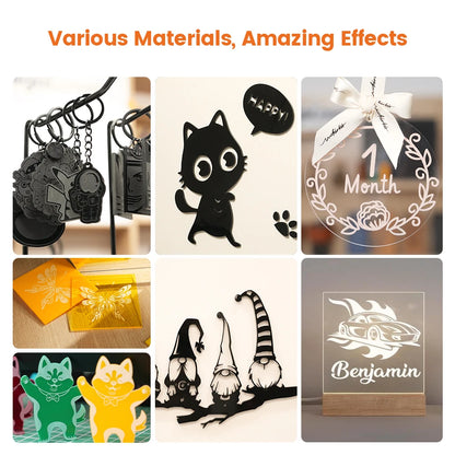 ALGO Laser Engraving Cutting Machine CNC Roller Rotary DIY Printer Graving Tool Powerful Woodworking Metal Wood Leather Acrylic