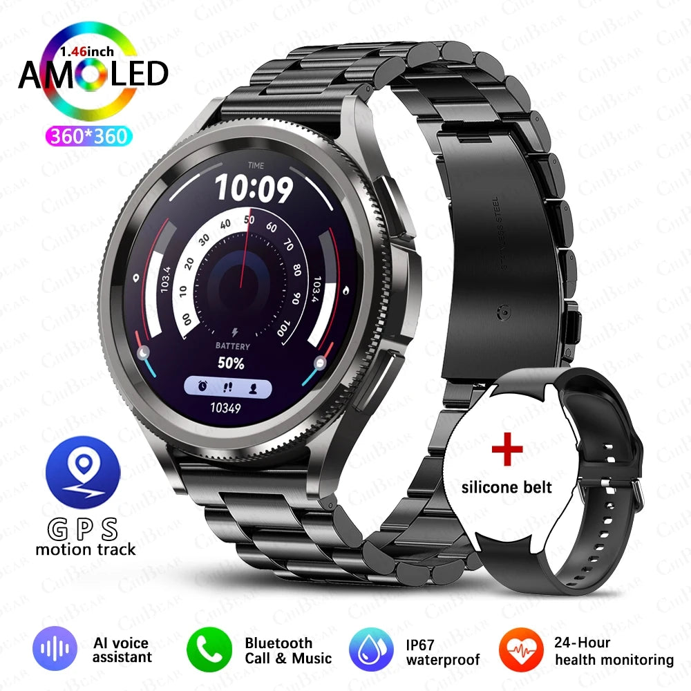 2025 Nuovo per Samsung Galaxy Watch 6 Smartwatch AMOLED sempre sul display Bluetooth Chiamata GPS NFC Smart Watch Uomini Android IOS