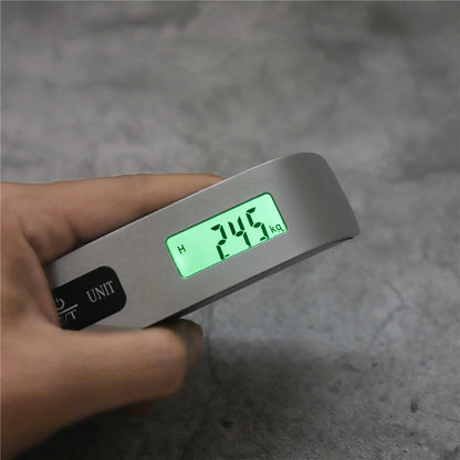 BILANCIA Scala portatile Display LCD digitale 110lb/ 50kg bagaglio elettronico appeso valigia viaggio pesi bagagli strumenti di equilibrio di peso