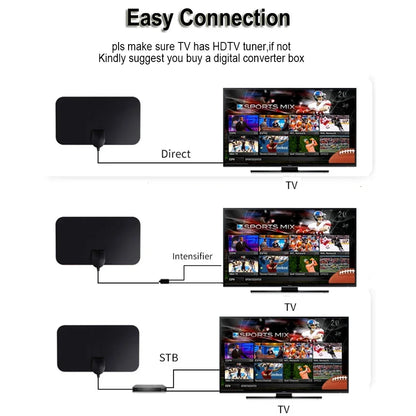 HD Digitale TV Antenna Indoor Amplificato DAB Alto Guadagno 200 Miglia Con Amplificatore Booster VHF/ UHF Risposta rapida Set di antenne per esterni