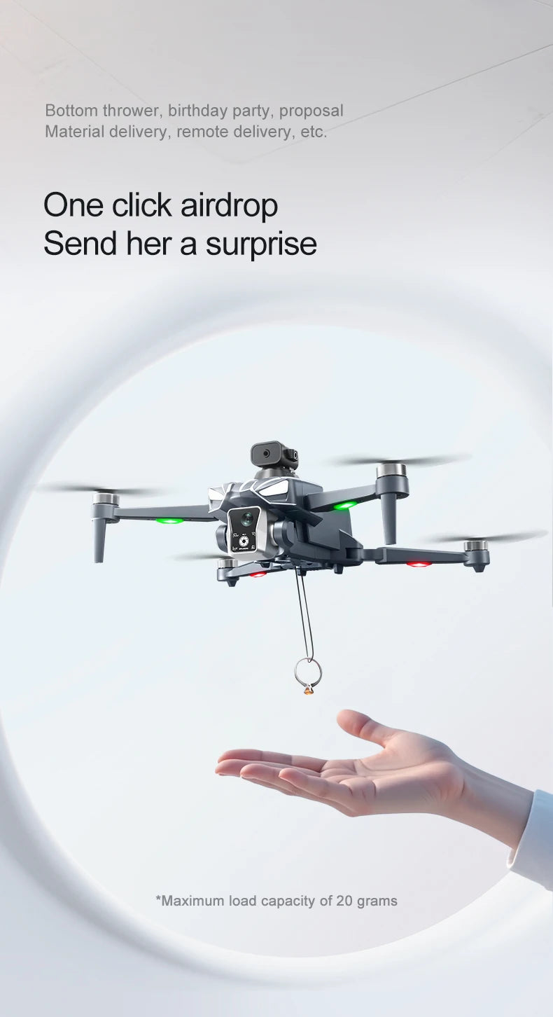 K18 Max 4,5 pollici grande schermo Drone 360° Laser per evitare ostacoli Posizionamento GPS Flusso ottico Dispositivo di lancio aereo RC Drone Giocattolo