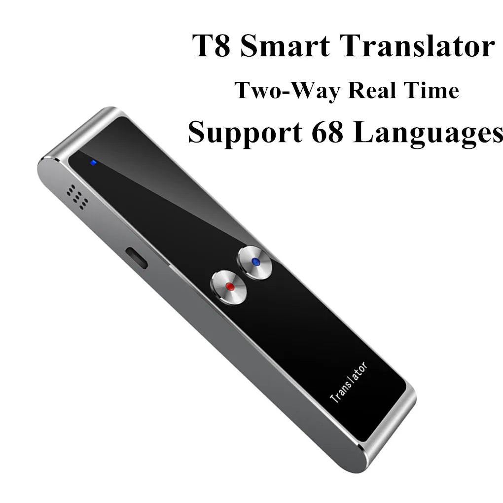 T8 Smart Voice Traduttore vocale senza fili a due vie in tempo reale 68 traduzione multilingua per l'apprendimento dei viaggi d'affari