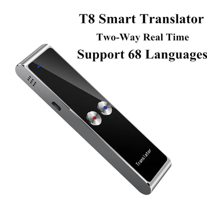 T8 Smart Voice Traduttore vocale senza fili a due vie in tempo reale 68 traduzione multilingua per l'apprendimento dei viaggi d'affari