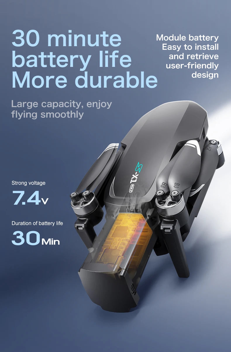 S-X1 Nuovo drone con schermo a 3 assi anti-shake Gimbal 4K Aerial Brushless Drones RC Quadcopter 5G GPS 8K HD Telecamere EIS Mini Dron