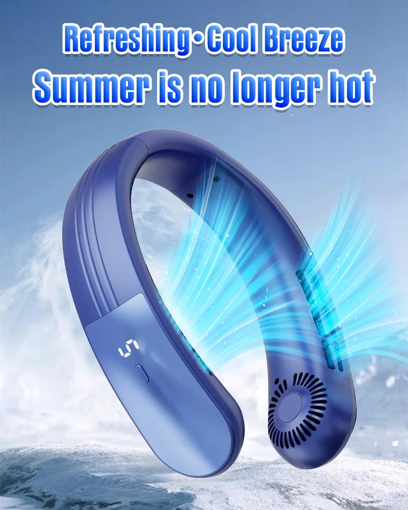 IL VENTO VI ARRIVA COME NATURALE Ventilatore da collo pieghevole JKUOO 2025 - Ricaricabile tramite USB a 3 velocità, silenzioso e fresco per campeggio/spiaggia/viaggi - Offerta estiva, spedizione gratuita