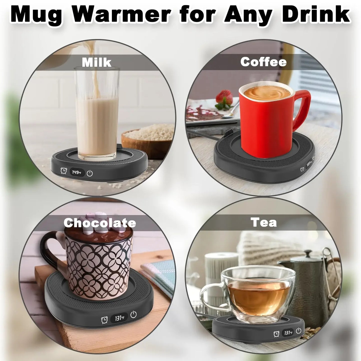 220V/ 110V Scalda Tazza Latte Riscaldamento Pad Tazza di caffè Sottobicchieri Smart Electric Beverage Warmer Insulat 3 ingranaggi regolabile ufficio casa