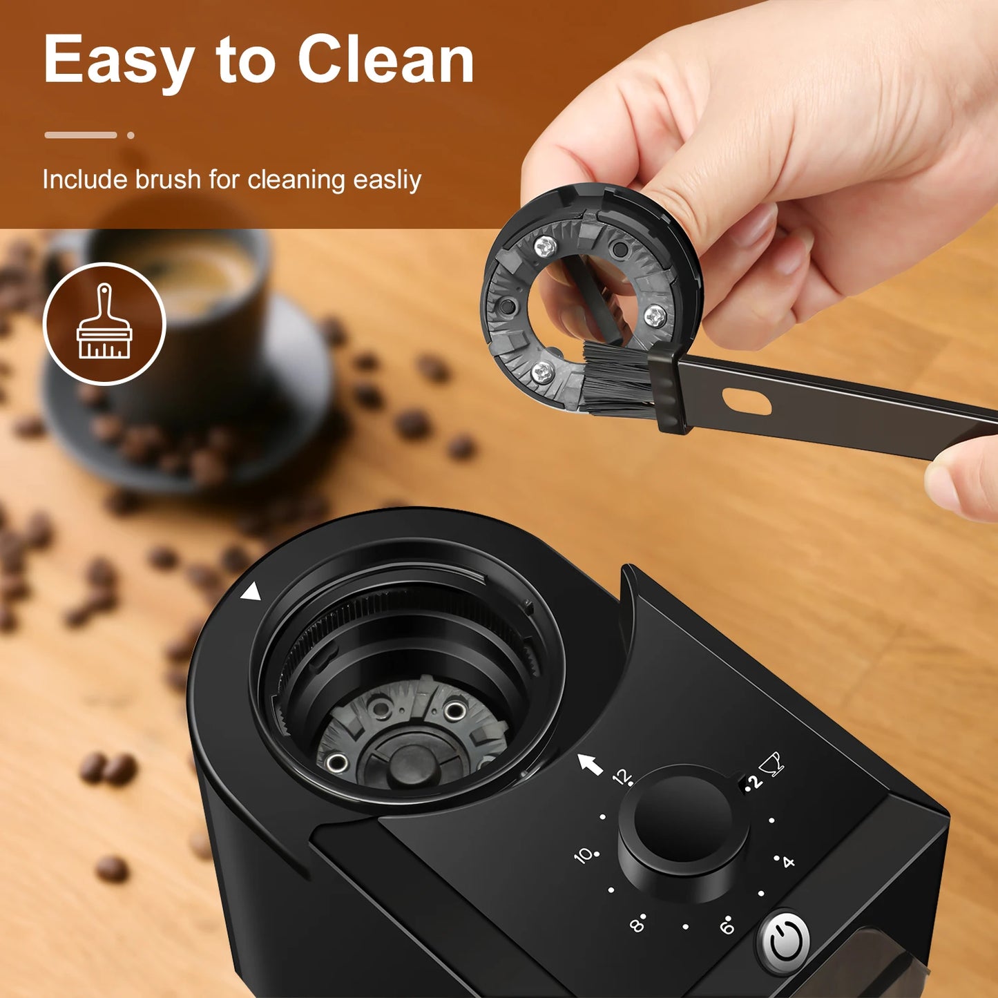 Electric Burr Mill Coffee Grinder Automatic Coffee Bean Grinding With 28 Grind Settings For Espresso French Press Drip 2-12 Cup