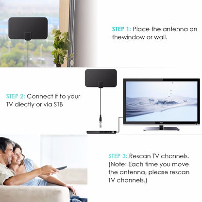 HD Digitale TV Antenna Indoor Amplificato DAB Alto Guadagno 200 Miglia Con Amplificatore Booster VHF/ UHF Risposta rapida Set di antenne per esterni