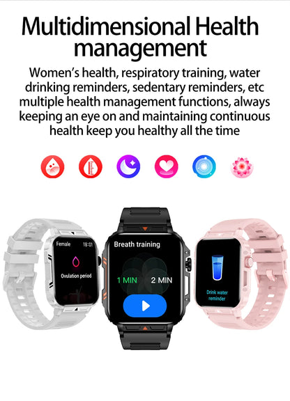2024 Nuovo uomo militare all'aperto 1.95 Smart Watch uomini bluetooth chiamata smartwatch uomini per android ios ip68 impermeabile ftiness orologi