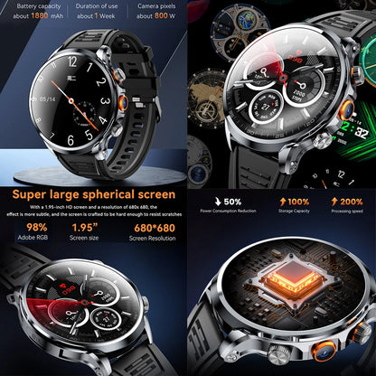 5G/4G Full Network Smart Watch 680*680 HD AMOLED 1100mah Video Call 500W Camera 8GB+128GB RAM GPS NFC WIFI Google APP Smartwatch