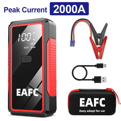 Avviatore di emergenza per auto 2000A/1200A/600A, dispositivo di avviamento di emergenza portatile Power Bank Booster per benzina e diesel