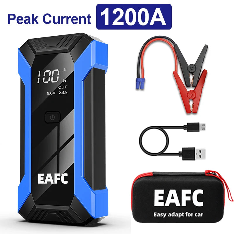 Avviatore di emergenza per auto 2000A/1200A/600A, dispositivo di avviamento di emergenza portatile Power Bank Booster per benzina e diesel