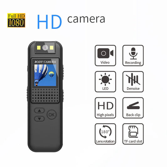 Mini Body Camera Full HD 1080P Telecamera montata sul corpo Piccola telecamera portatile per visione notturna Polizia Body Cam supporto TF card mini fotocamera