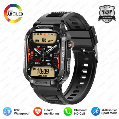 2025 Nuovo per Xiaomi Military Smart Watch Uomini impermeabili all'aperto Sport Fitness Tracker Monitor di salute 2.10" BT Call Smartwatch