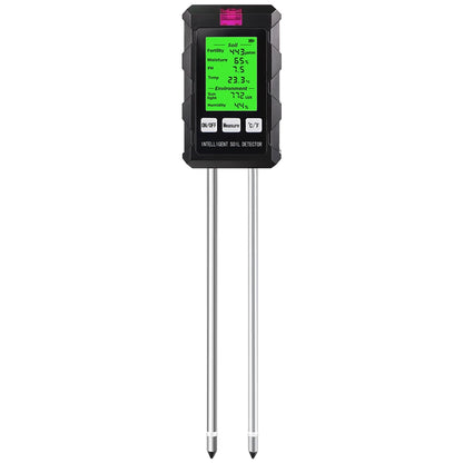 6 in 1 Soil Detector Soil Tester pH Temperature Humidity Sunlight Air Moisture Nutrient Fertility Meter Gardening Tool