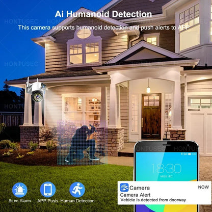 Yoosee 4K 8MP doppia lente doppio schermo a colori visione notturna rilevazione del movimento audio bidirezionale all'aperto impermeabile wifi telecamera di sicurezza