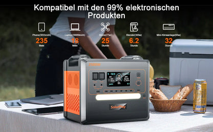 Q2402M 2500W Pure Sine Wave Power Station 12Output Ports Energy Storage Power Station Solar Charge 1.5h Full Charge With Trolley