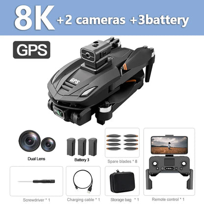 Per XIAOMI Original V168 GPS Drone Professional 8K HD Fotografia Aerea Doppia Fotocamera Omnidirezionale Evitamento Ostacoli Dron giocattolo