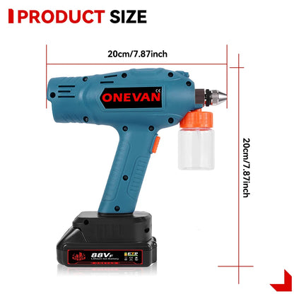 ONEVAN 100ML Pistola a spruzzo elettrica senza fili spruzzatore di vernice ricaricabile auto mobili in acciaio utensili elettrici per 21 v 18 v batteria