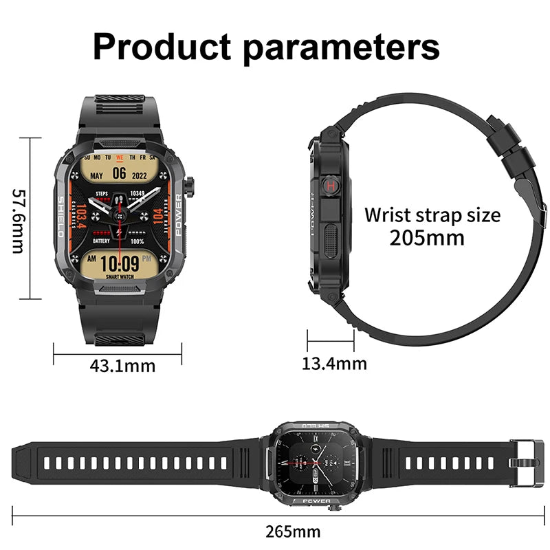 Nuovo per Huawei Xiaomi Military Smart Watch Monitor di salute degli uomini impermeabile all'aperto Sport Tracker Bluetooth Call Smartwatch 2025
