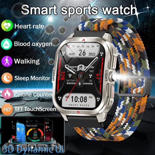 Nuovo per Xiaomi Military Smart Watch Men 3ATM impermeabile all'aperto Sport Fitness Tracker Monitor di salute Bluetooth Chiamata Smart Watch