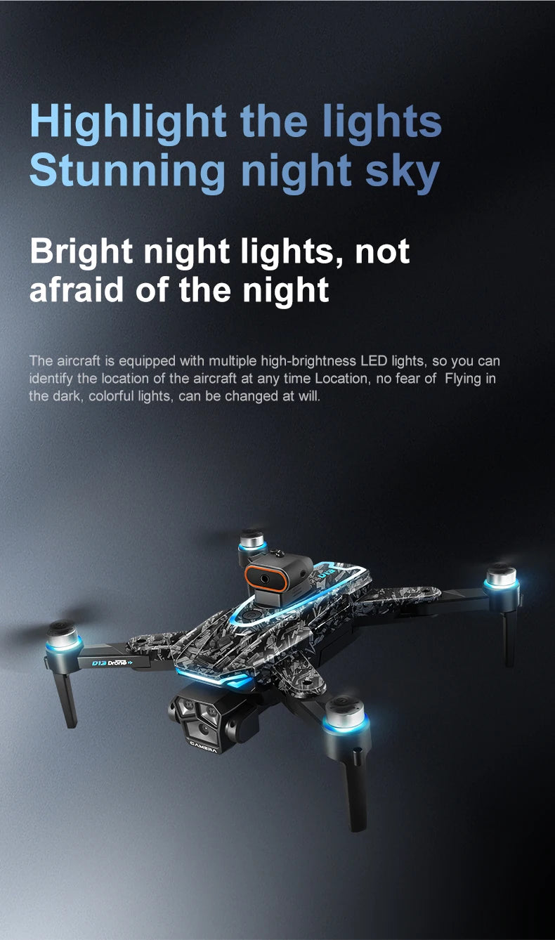 D13 RC Drone Professional 4K Camera con 5G WiFi FPV UAV Schermo Telecomando Brushless Obstacle Avoidance Quadcopter Giocattoli