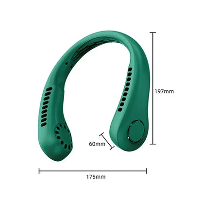 Hanging Neck Fan Convenient Small Fan Can Be Freely Adjusted Mini Small USB Charging Leafless Large Wind Hanging Neck Outdoors