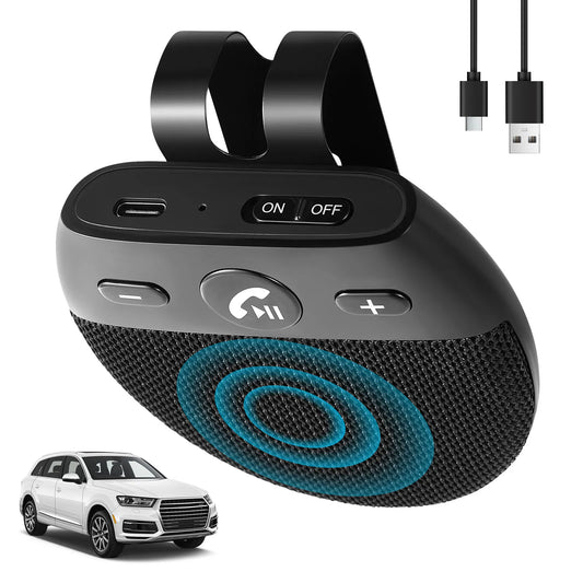 Kit vivavoce per auto BT 5.0 per veicoli wireless, vivavoce per auto Bluetooth, accensione automatica, connessione, supporto per due telefoni cellulari