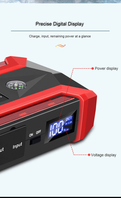 Car Battery Starter 30000mAh Caricatore portatile Auto Jump Starter 12V Benzina Diesel Car Emergency Booster Start Alimentazione
