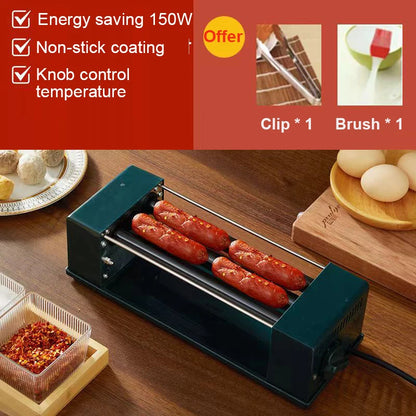 Macchina elettrica per salsicce multifunzione americana Hot Dog Kebab Roller Teppanyaki Barbecue Grill Steak DIY Hamburger Forno di cottura