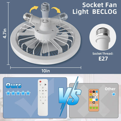 IRALAN Moderno ventilatore a soffitto con luce LED Fan Light E27 Screw Fan Light Remote Control Light Fan Ceiling Room decorazione