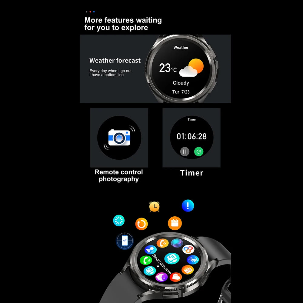 2025 Nuovo per Samsung Galaxy Watch 6 Smartwatch AMOLED sempre sul display Bluetooth Chiamata GPS NFC Smart Watch Uomini Android IOS